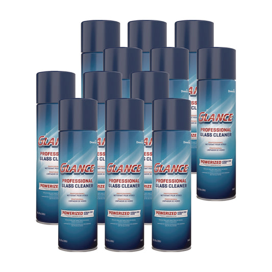Diversey Glance Powerized Glass and Surface Cleaner, Ammonia Scent, 19 oz Aerosol Spray, 12/Carton (DVO101109731)
