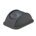 Rubbermaid Commercial Rectangular Free-Swinging Plastic Lids, Black (RCP306600BK)