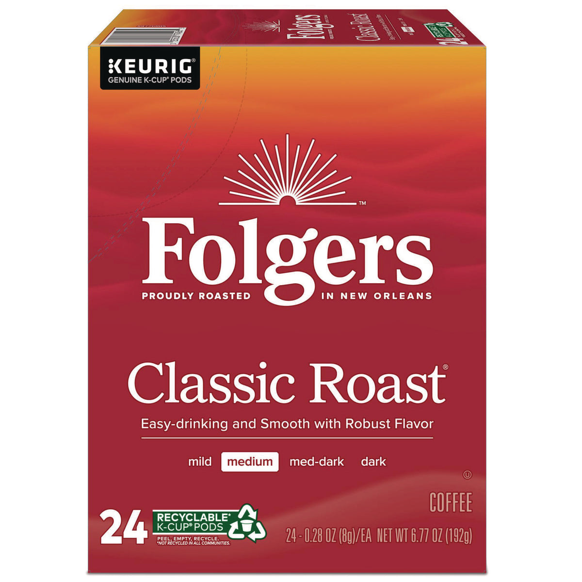 Folgers Gourmet Selections Classic Roast Coffee K-Cups, 24/Box (GMT6685)