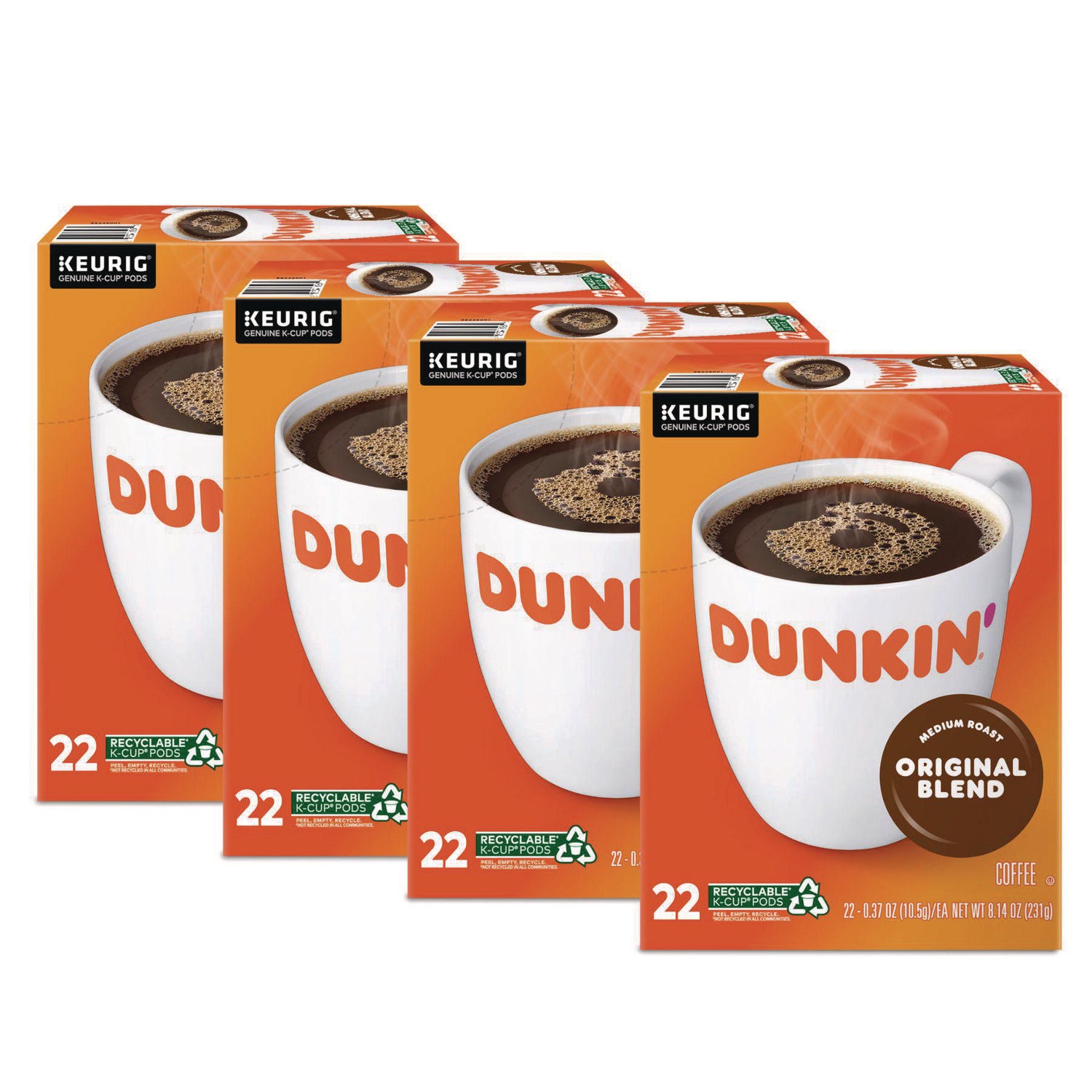 Dunkin Donuts K-Cup Pods, Dunkin Regular, 88/Carton (GMT1267CT)