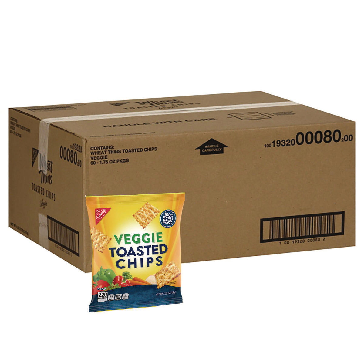 Nabisco Wheat Thins Toasted Veggie Chips, 1.75 oz Bag, 60/Carton (00080)