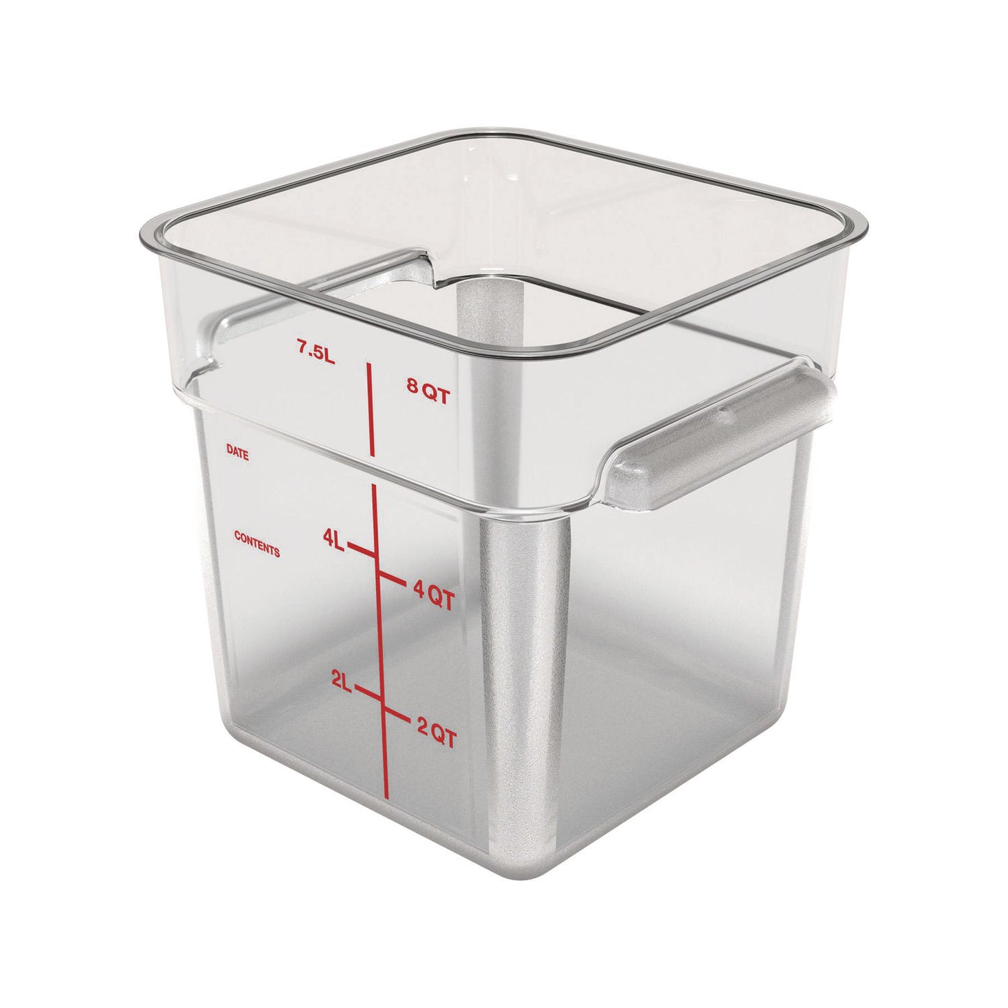 Carlisle Squares Polycarbonate Food Storage Container, 8 qt, 8.75 x 8.75 x 9, Clear, Plastic (CFS1195307)