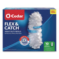 O-Cedar Flex and Catch Duster Heavy-Duty Refills, Polyester, White, 10/Pack (172170PK)