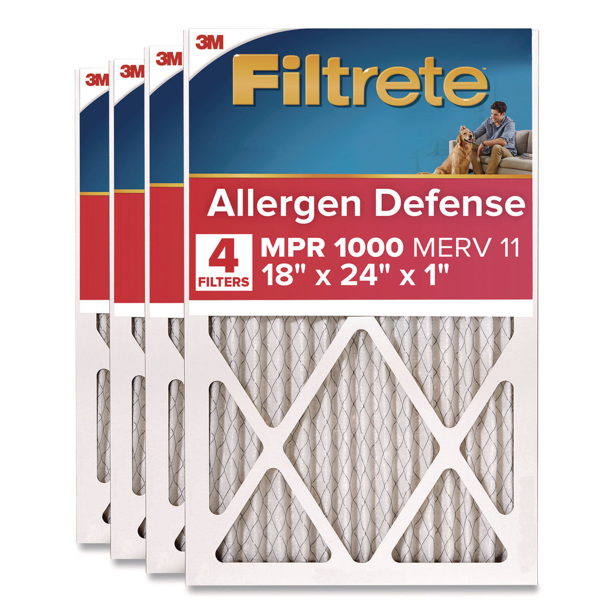 Filtrete Allergen Defense Air Filter, 18 x 24, 4/Carton (98214CA)
