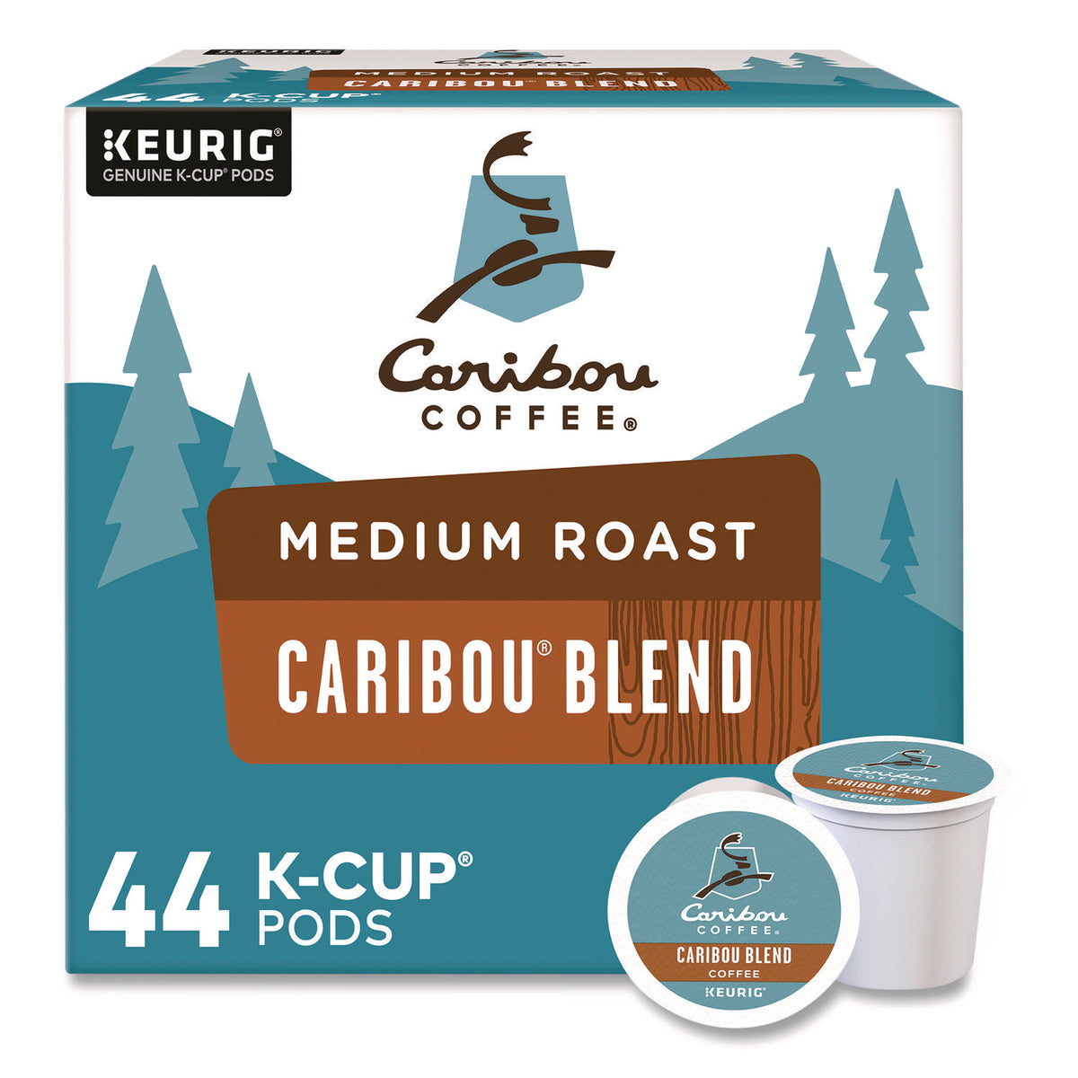 Caribou Coffee Caribou Blend Coffee K-Cups, 0.4 oz, 44/Box (2124056)