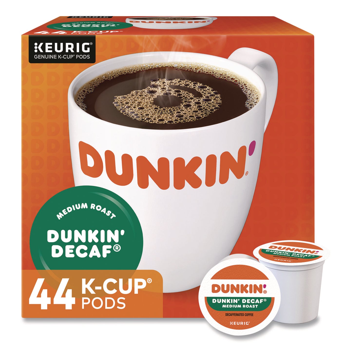 Dunkin Donuts K-Cup Pods, Dunkin Donuts Decaf, 44/Box (24306977)