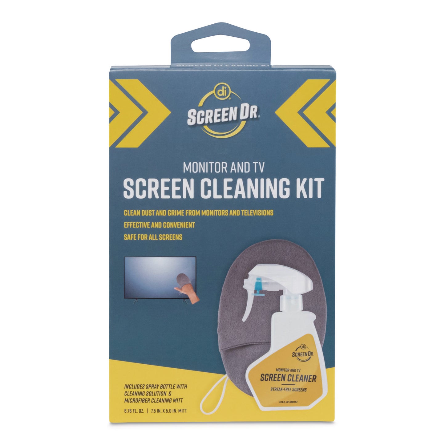 Digital Innovations Screen Dr Monitor and TV Screen Cleaning Kit, 6.76 oz Spray Bottle with Microfiber Mitt (32564)