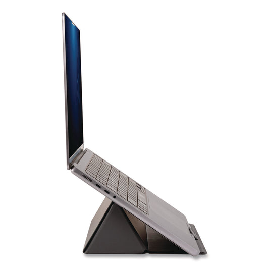 Allsop Foldio Laptop and Tablet Stand, +30 Tilt, 9.5" x 14.5" x 3", Black, Supports 7 lb (32670)