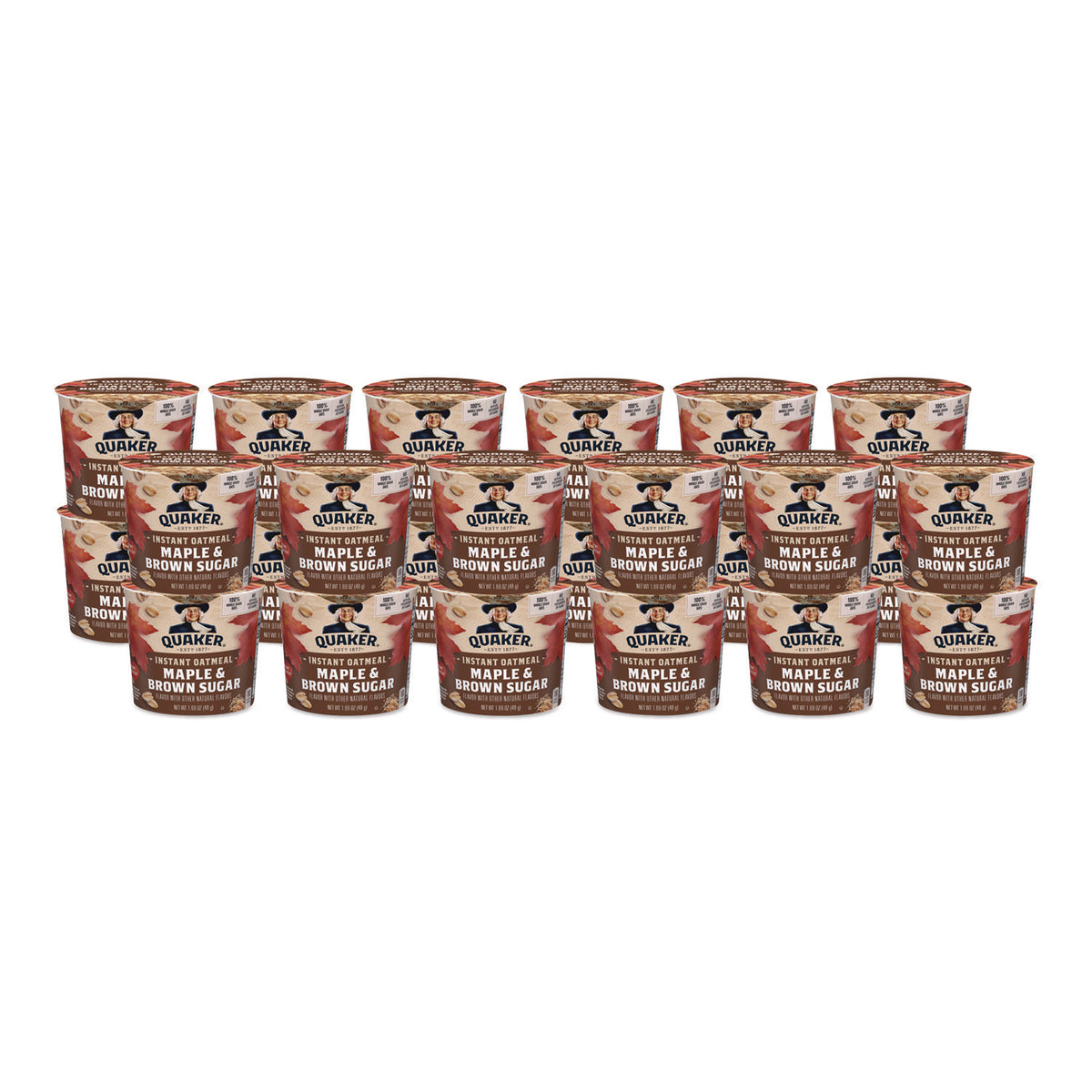 Quaker Instant Oatmeal, Maple Brown Sugar, 1.69 oz Packet, 24/Carton (570958)