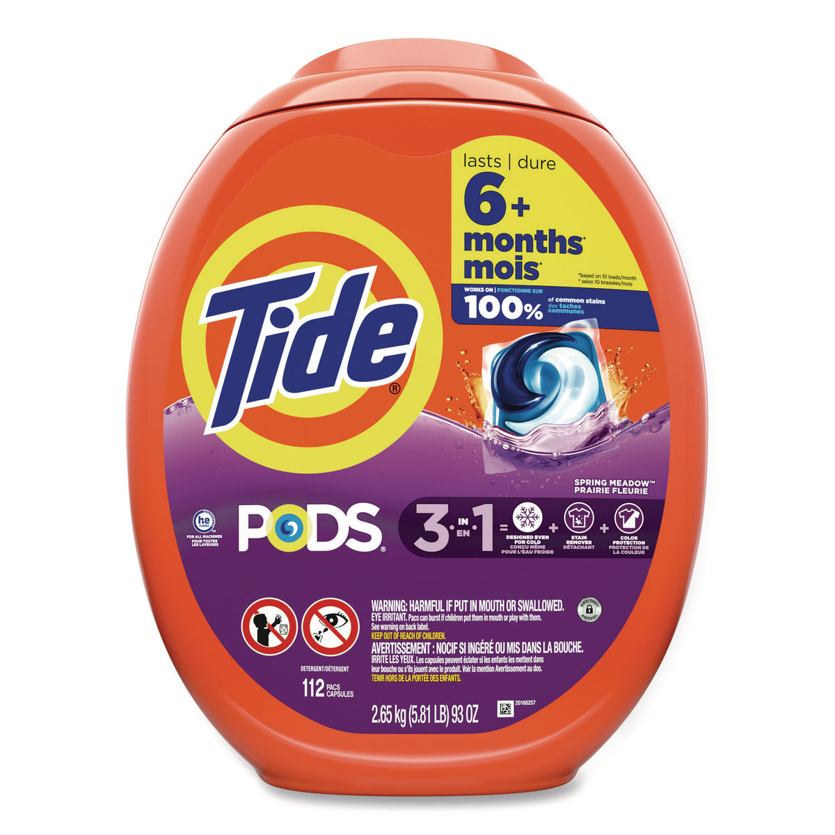 Tide PODS Laundry Detergent, Spring Meadow, 112 Pods/Tub (03250PK)