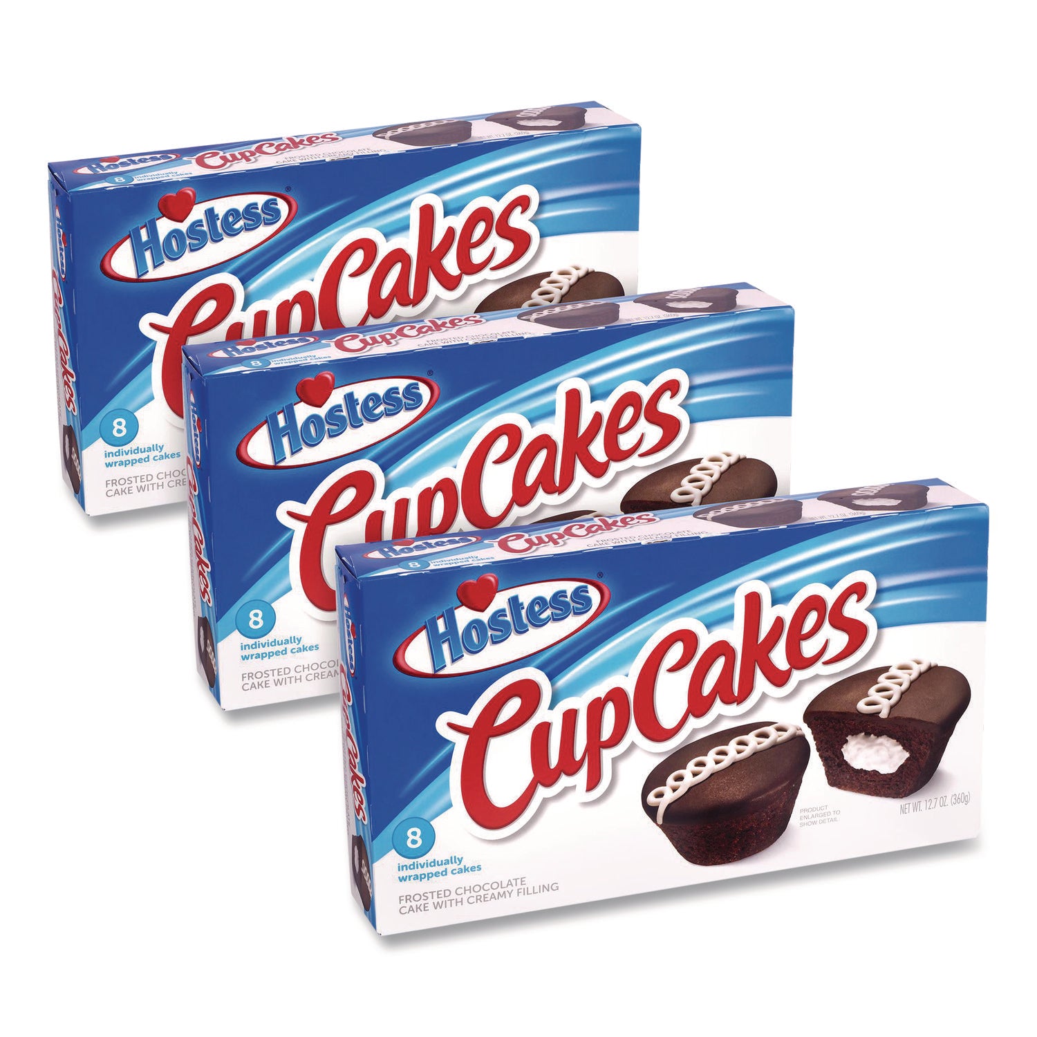 CupCakes, Chocolate, 1.59 oz Individually Wrapped, 8/Pack, 3 Packs/Carton (60004133)