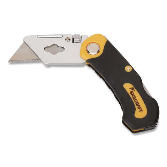 AbilityOne 5110-01-719-4844, SKILCRAFT General Purpose Folding Utility Knife, 6.13" Nylon Handle, Yellow/Black
