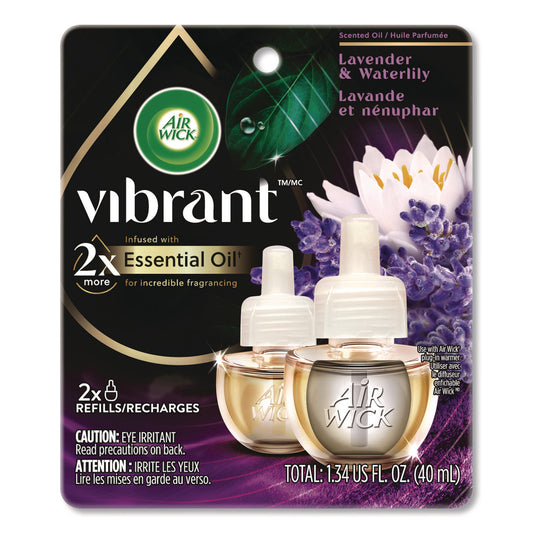 Air Wick Scented Oil Refill, Lavender and Waterlily, 0.67 oz, 2/Pack (6233803076)