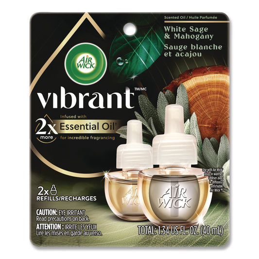 Air Wick Scented Oil Refill, White Sage and Mahogany, 0.67 oz, 2/Pack (6233803137)
