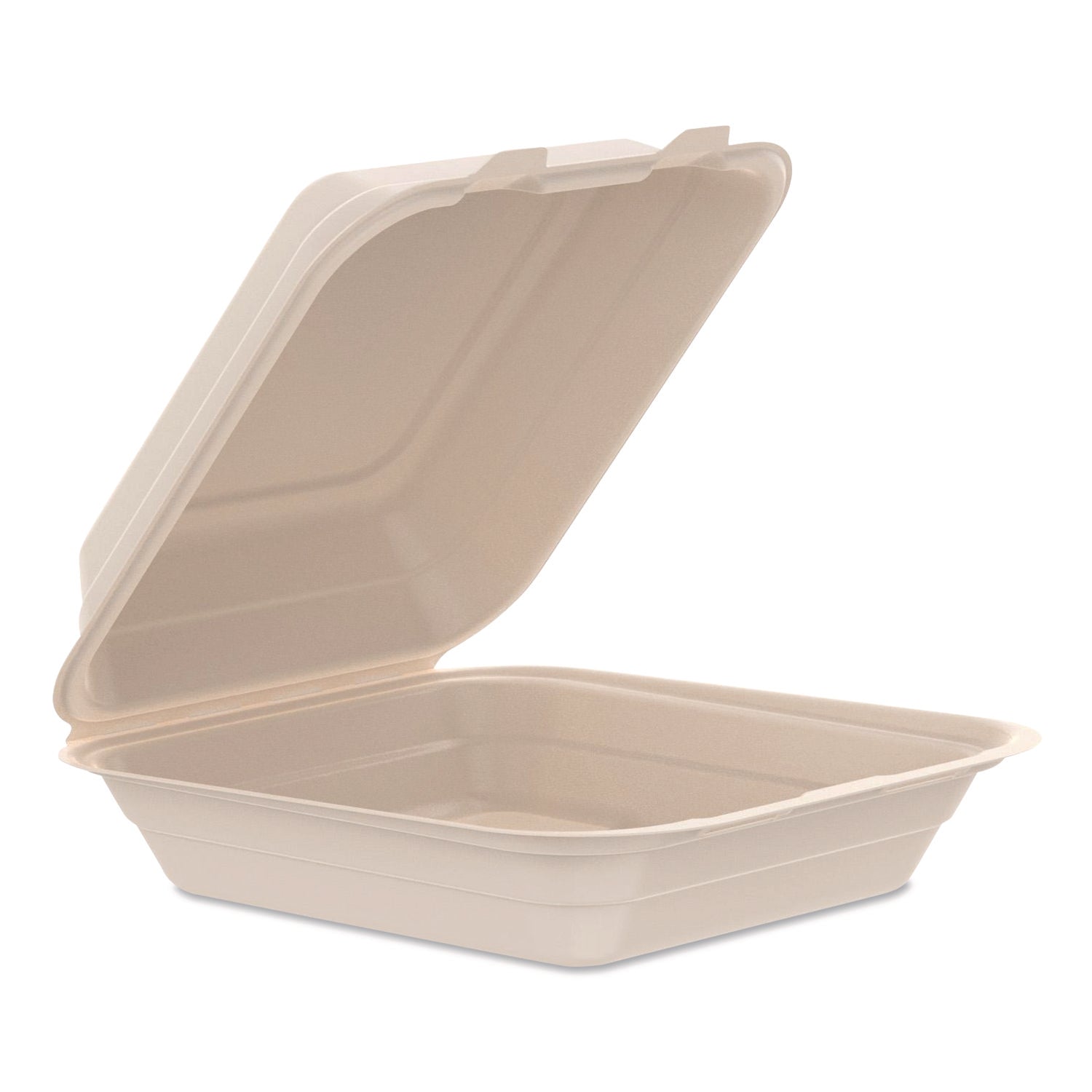 Dart Compostable Molded Fiber Hinged Trays, ProPlanet Seal, 8.65 x 7.94 x 2.98, Natural, 200/Carton (80FBRHT1)