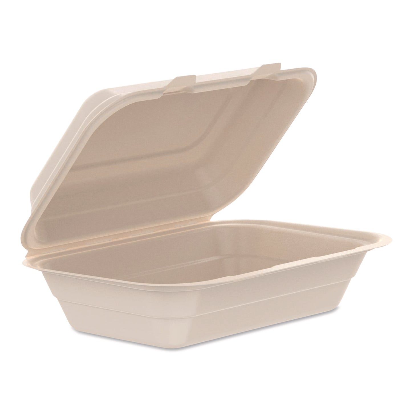 Dart Compostable Molded Fiber Hinged Trays, ProPlanet Seal, 6.41 x 9.22 x 3, Natural, 200/Carton (206FBRHT1)