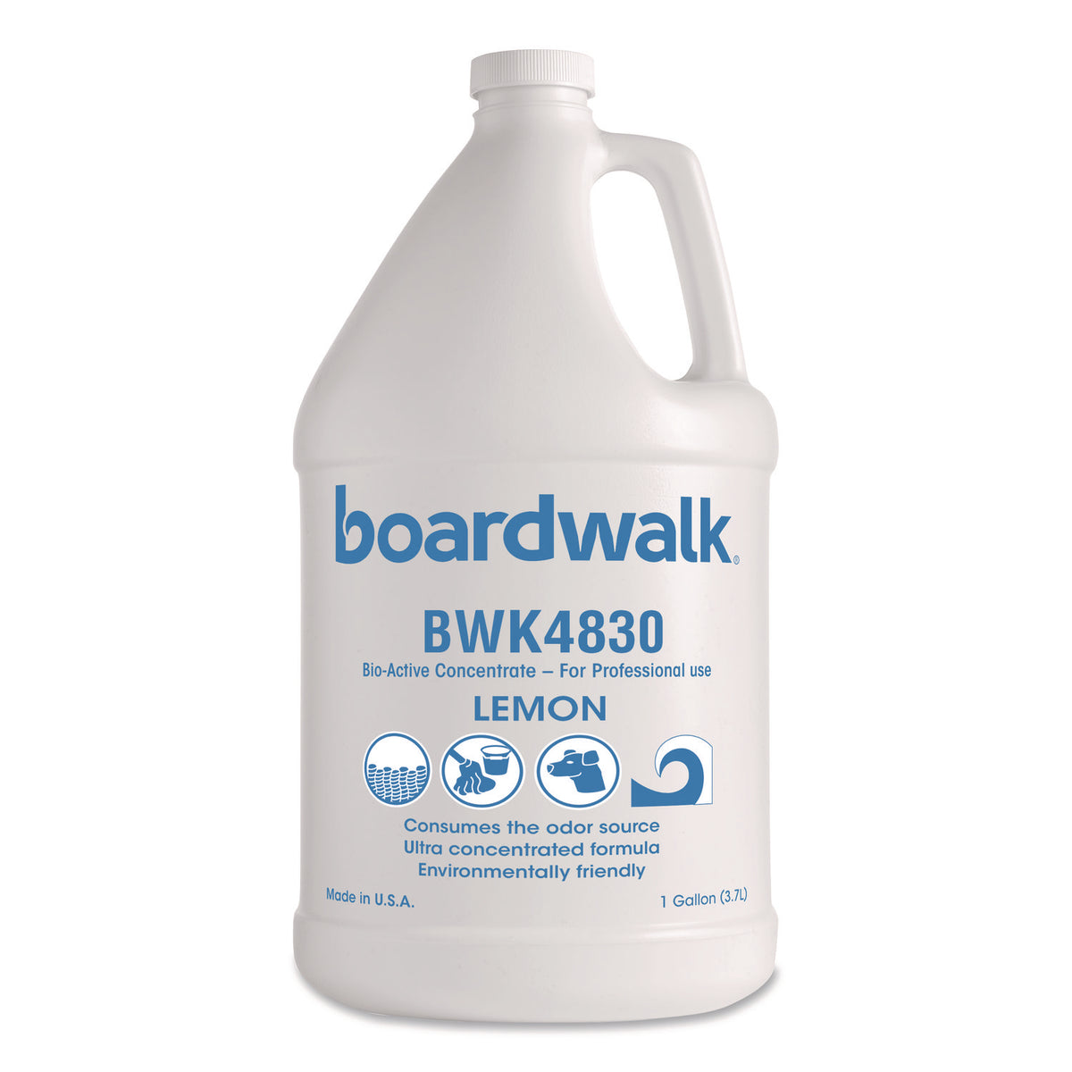 Boardwalk Odor Eliminator Enzyme Plus Concentrate, Lemon Scent, 1 gal Jug, 4/Carton (4830)