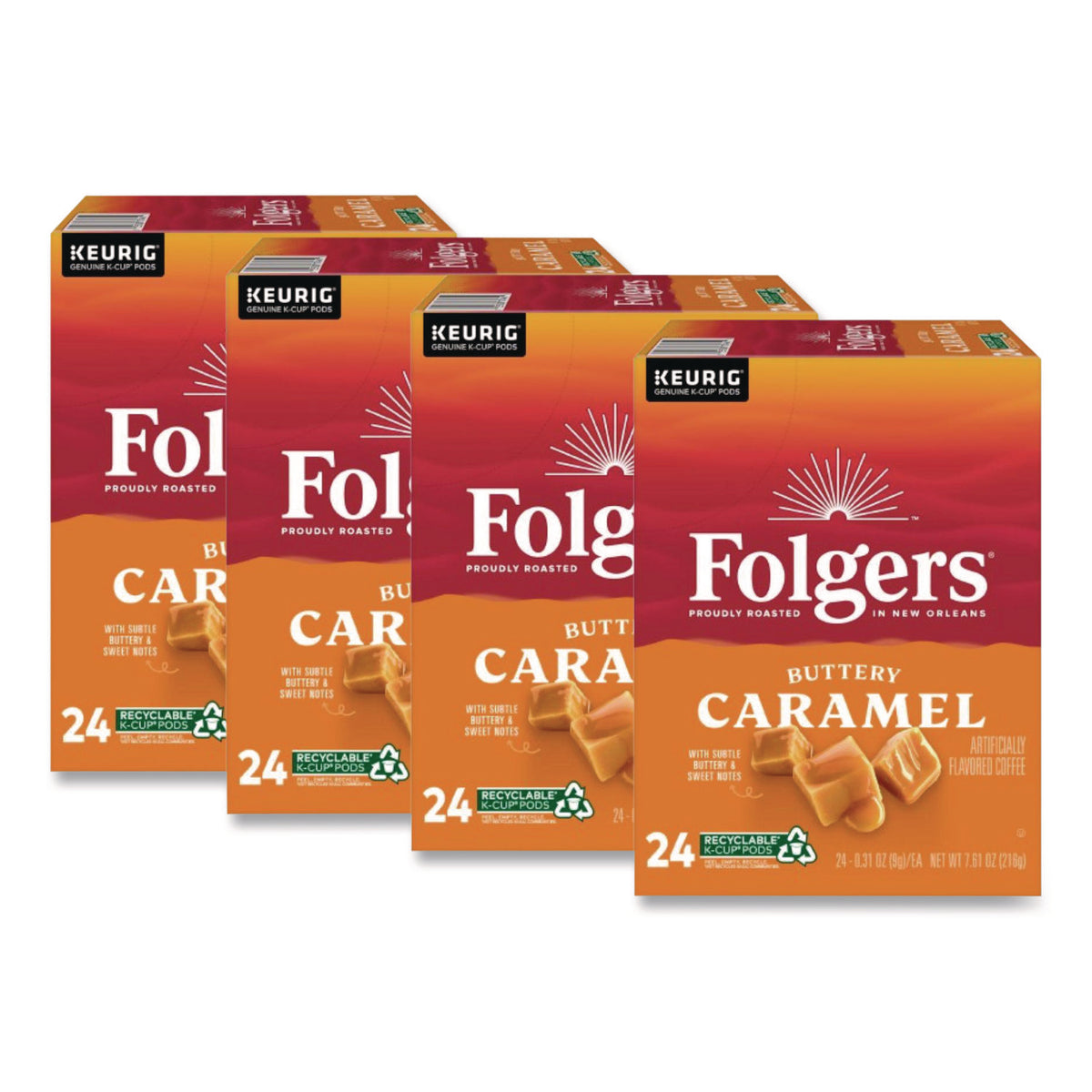 Folgers Buttery Caramel Coffee K-Cups, 96/Carton (6680CT)