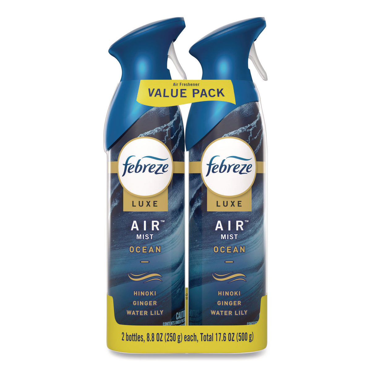 Febreze AIR, Ocean, 8.8 oz Aerosol Spray, 2/Pack, 3 Packs/Carton (17345)