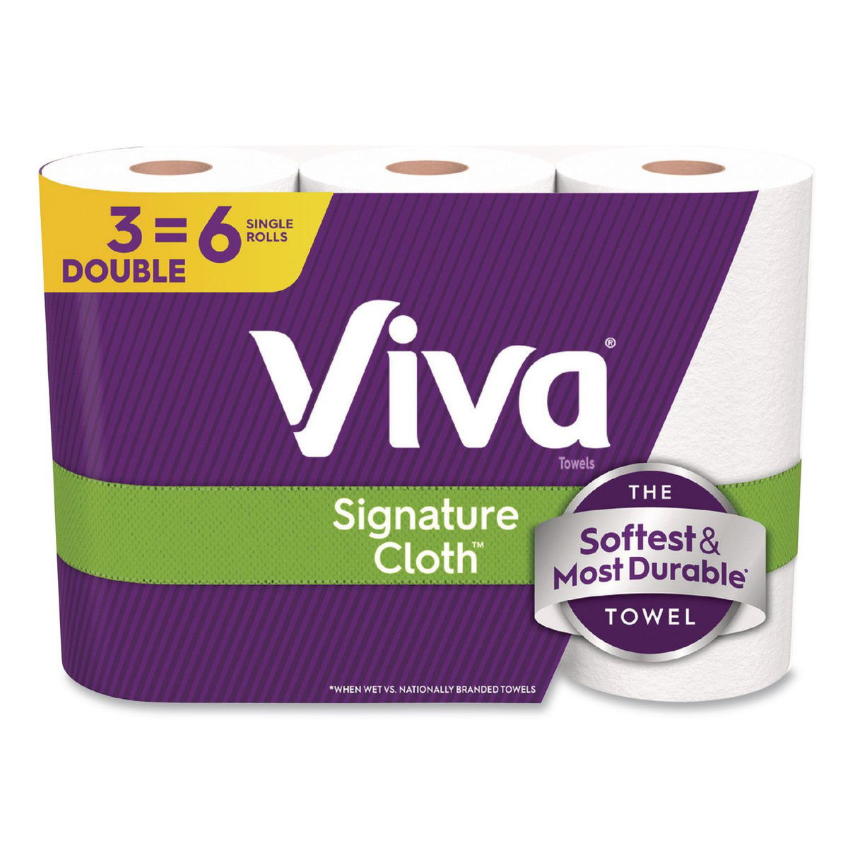 Viva Signature Cloth Choose-A-Sheet Kitchen Roll Paper Towels,1-Ply, 5.1 x 11,White, 86 Sheets/Double Roll, 3 Rolls/PK, 8 Packs/CT (56530)