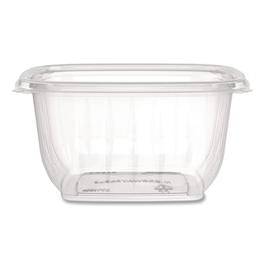 Dart Square Plastic Bowls, 16 oz, 8.5 x 8.5 x 1.96, Clear, Plastic, 63 Bowls/Sleeve, 8 Sleeves/Carton (C16SB)
