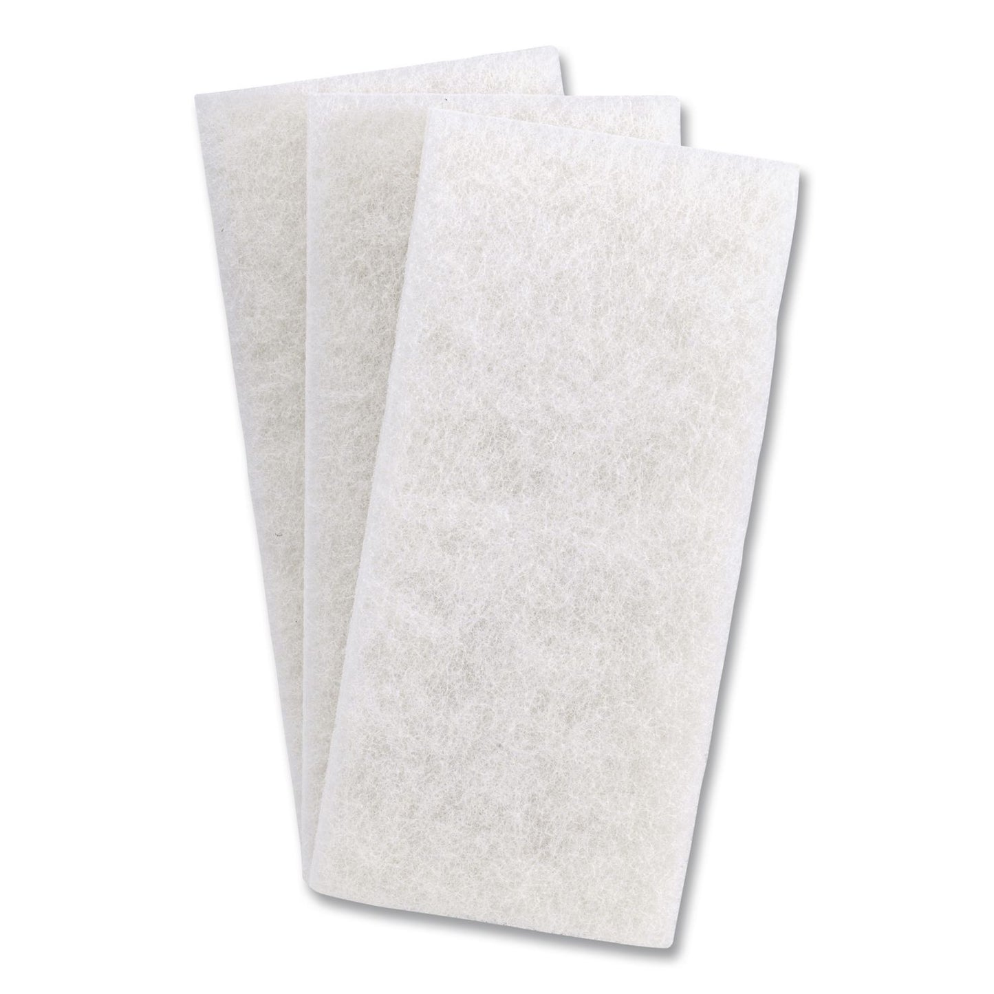 3M Doodlebug White Utility and Burnish Pads, 4.62 x 10, White, 10/Carton (08003B)
