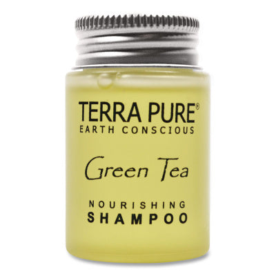 Diversified Hospitality Solutions Terra Pure Shampoo Jam Jar, Green Tea Lemongrass, 1 oz Jar, 300/Carton (007460)