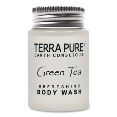 Diversified Hospitality Solutions Terra Pure Body Wash Jam Jar, Green Tea Lemongrass, 1 oz Jar, 300/Carton (007491)