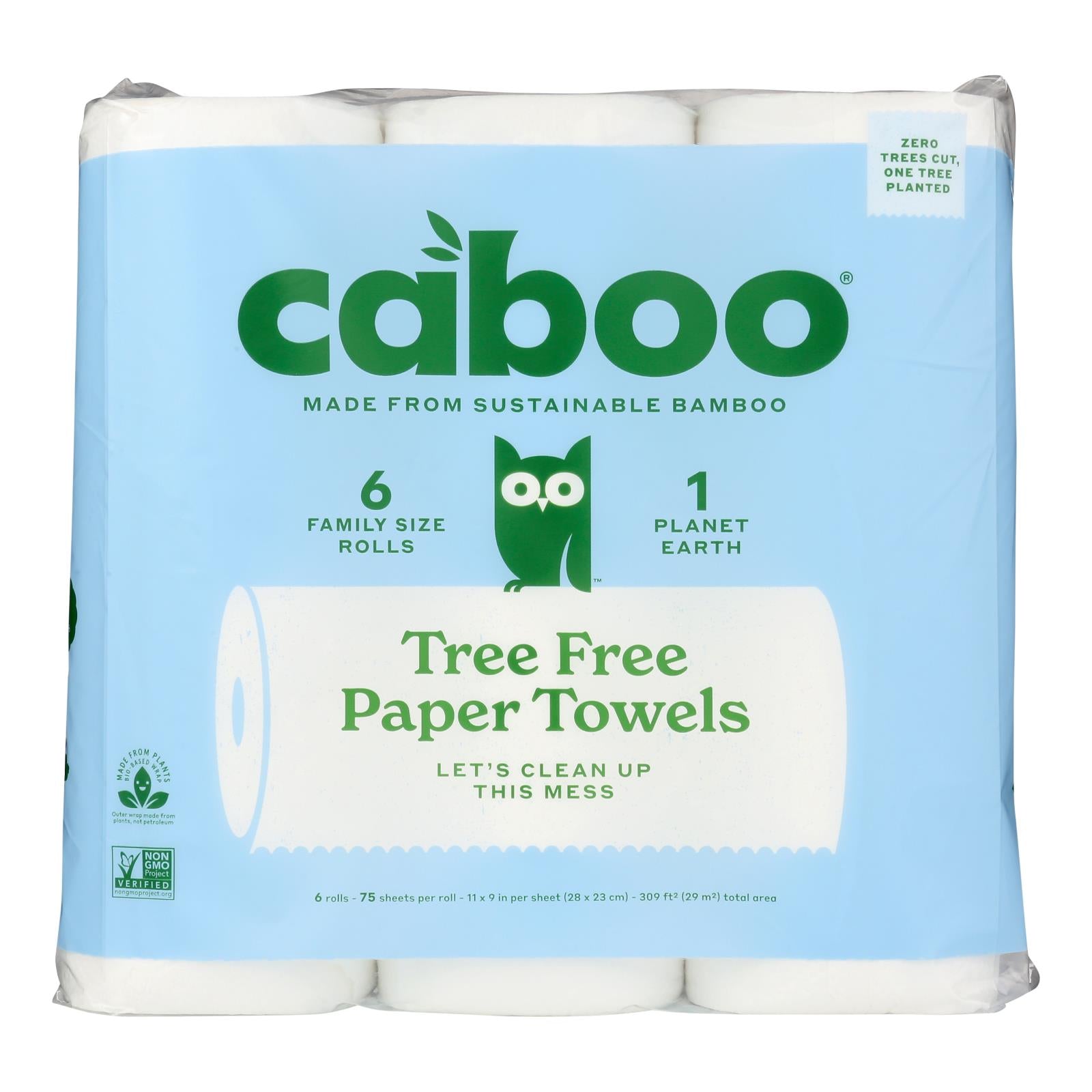 Caboo - Paper Towels 75 Sheet - Case Of 4-6 Pack