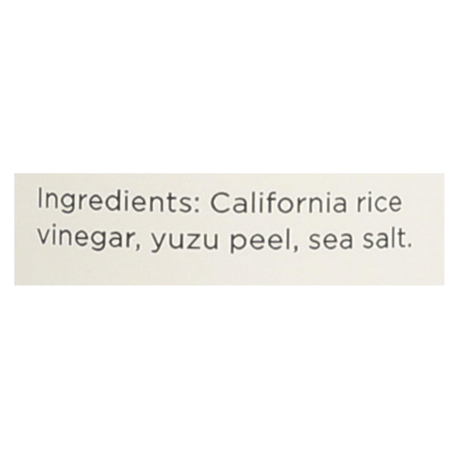 O® California Yuzu Rice Vinegar - Case Of 6 - 10.1 Fz