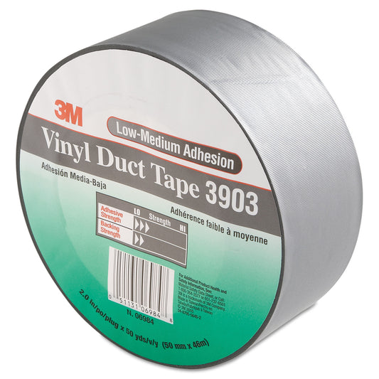 3M 3903 Vinyl Duct Tape, 2" x 50 yds, Gray (MMM05113106984)