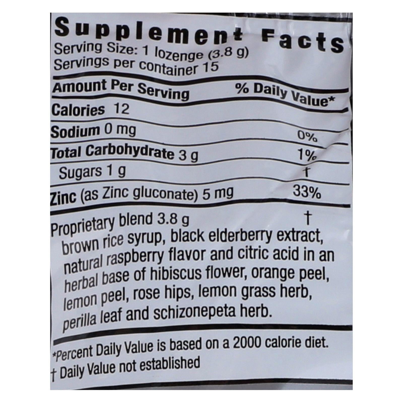 Zand Elderberry Zinc Herbal Lozenge - Case Of 12 - 15 Count