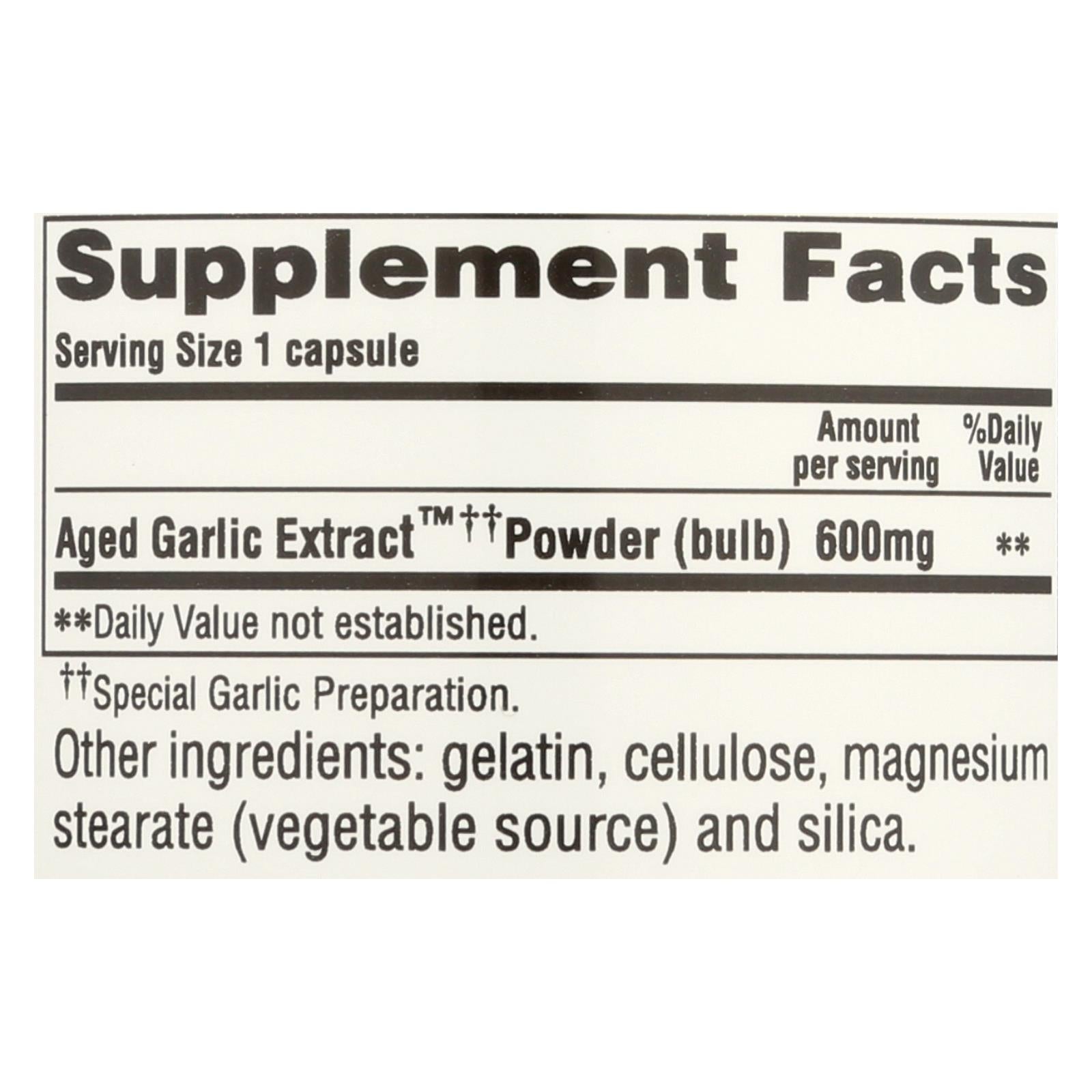 Kyolic - Aged Garlic Extract Cardiovascular Extra Strength Reserve - 60 Capsules