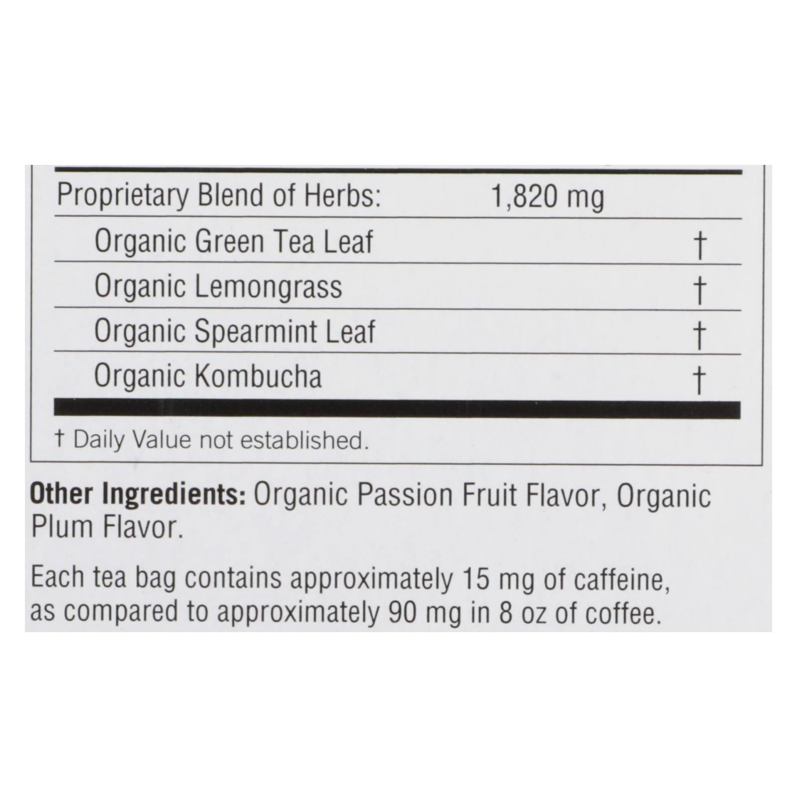 Yogi Herbal Green Tea Kombucha - 16 Tea Bags - Case Of 6