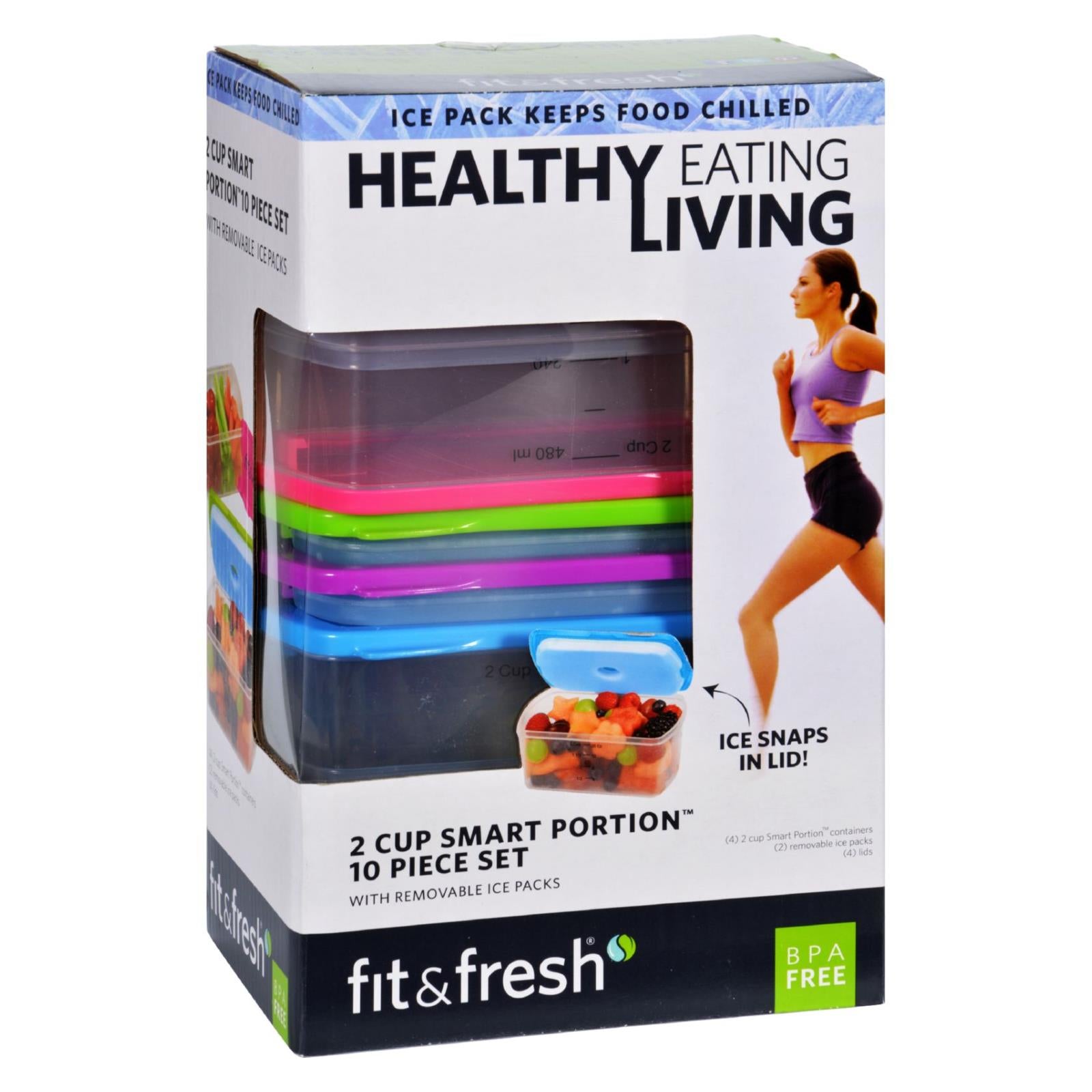 Fit And Fresh Containers - Healthy Living - Smart Portion - 2 Cup Size - 10 Pieces