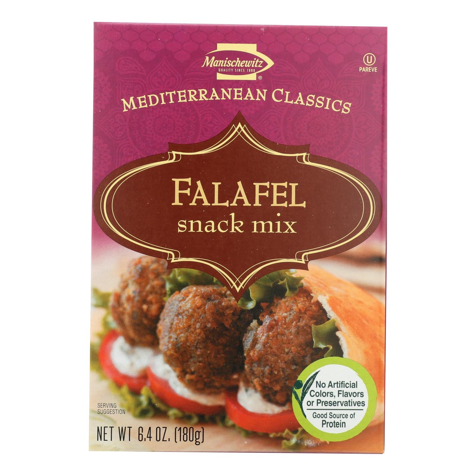 Manischewitz - Falafel Mediterranean Snack Mix - Case Of 12 - 6.4 Oz.