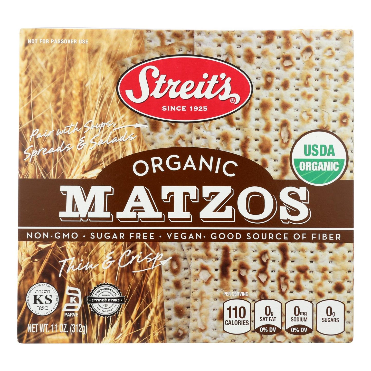 Streit's - Matzo Dietetic - Case Of 12 - 11 Oz