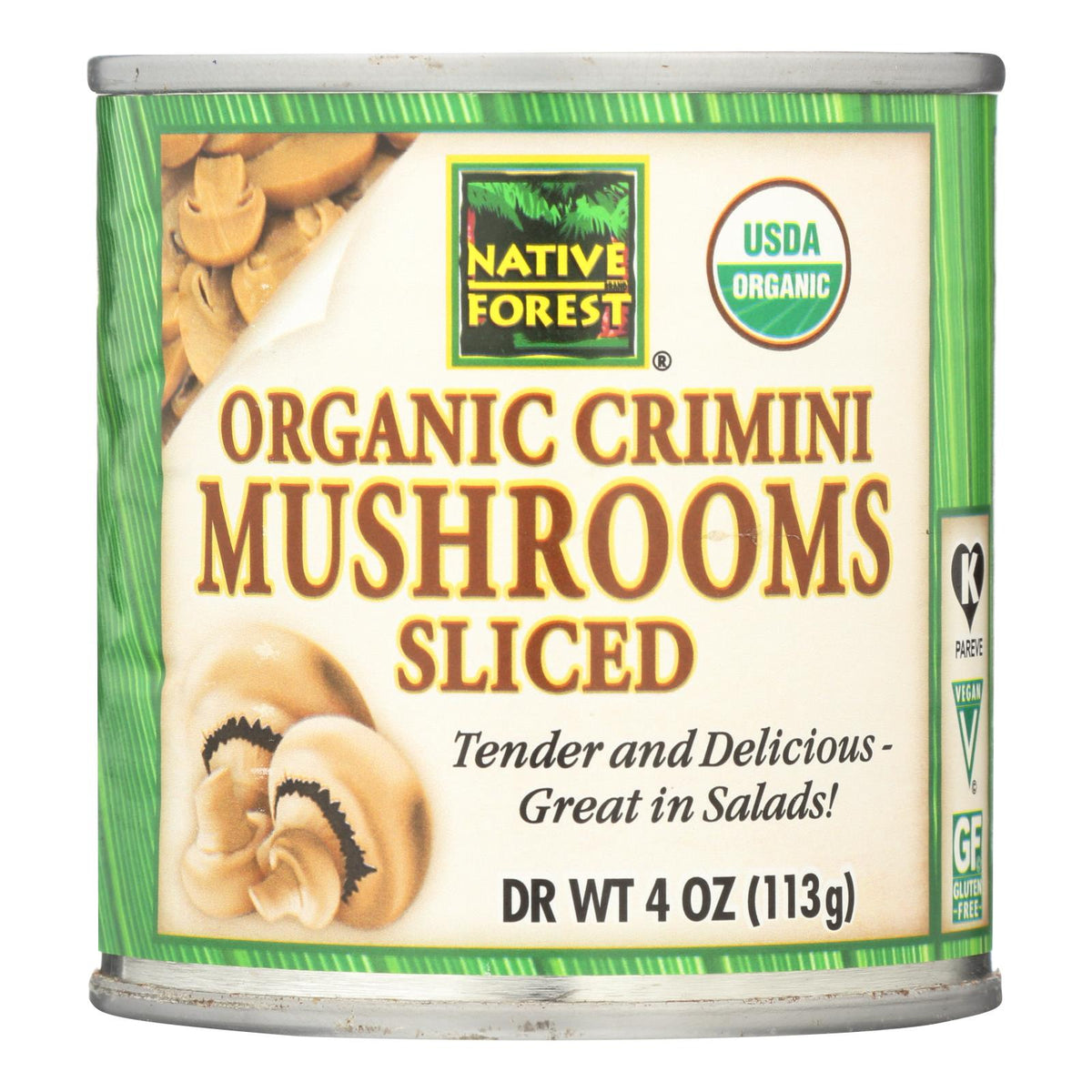 Native Forest Mushrooms - Organic - Crimini - Sliced - 4 Oz - Case Of 12