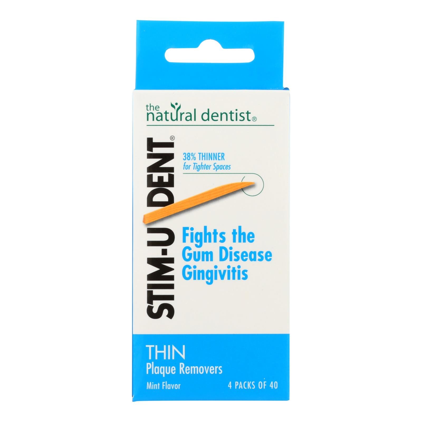 Natural Dentist Stim-u-dent Thin Plaque Removers Mint - Case Of 6 - 4 Packs