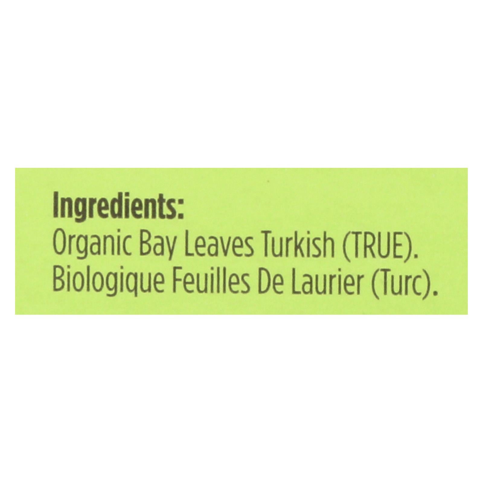 Spicely Organics - Organic Bay Leaves - Turkish Whole - Case Of 6 - 0.1 Oz.