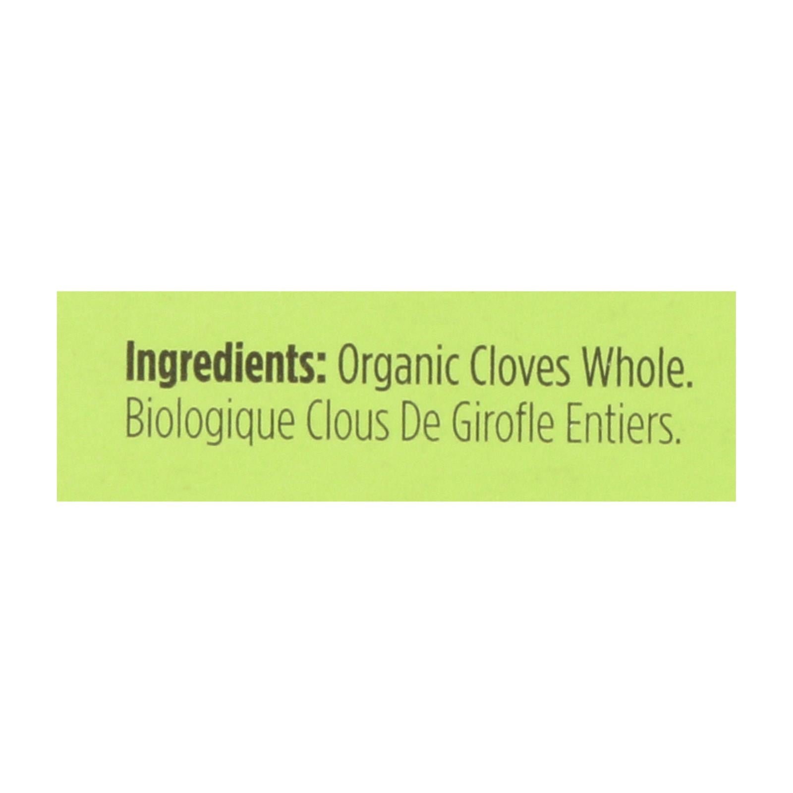 Spicely Organics - Organic Cloves - Whole - Case Of 6 - 0.15 Oz.