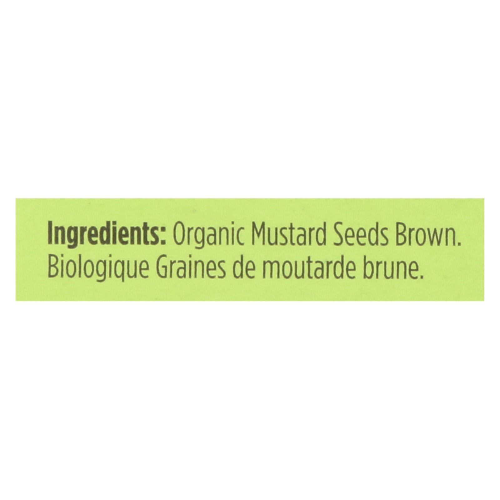 Spicely Organics - Organic Mustard Seed - Brown - Case Of 6 - 0.6 Oz.