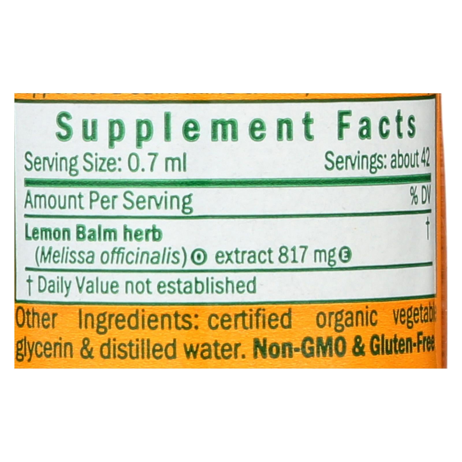 Herb Pharm - Lemon Balm Glycerite - 1 Each-1 Oz