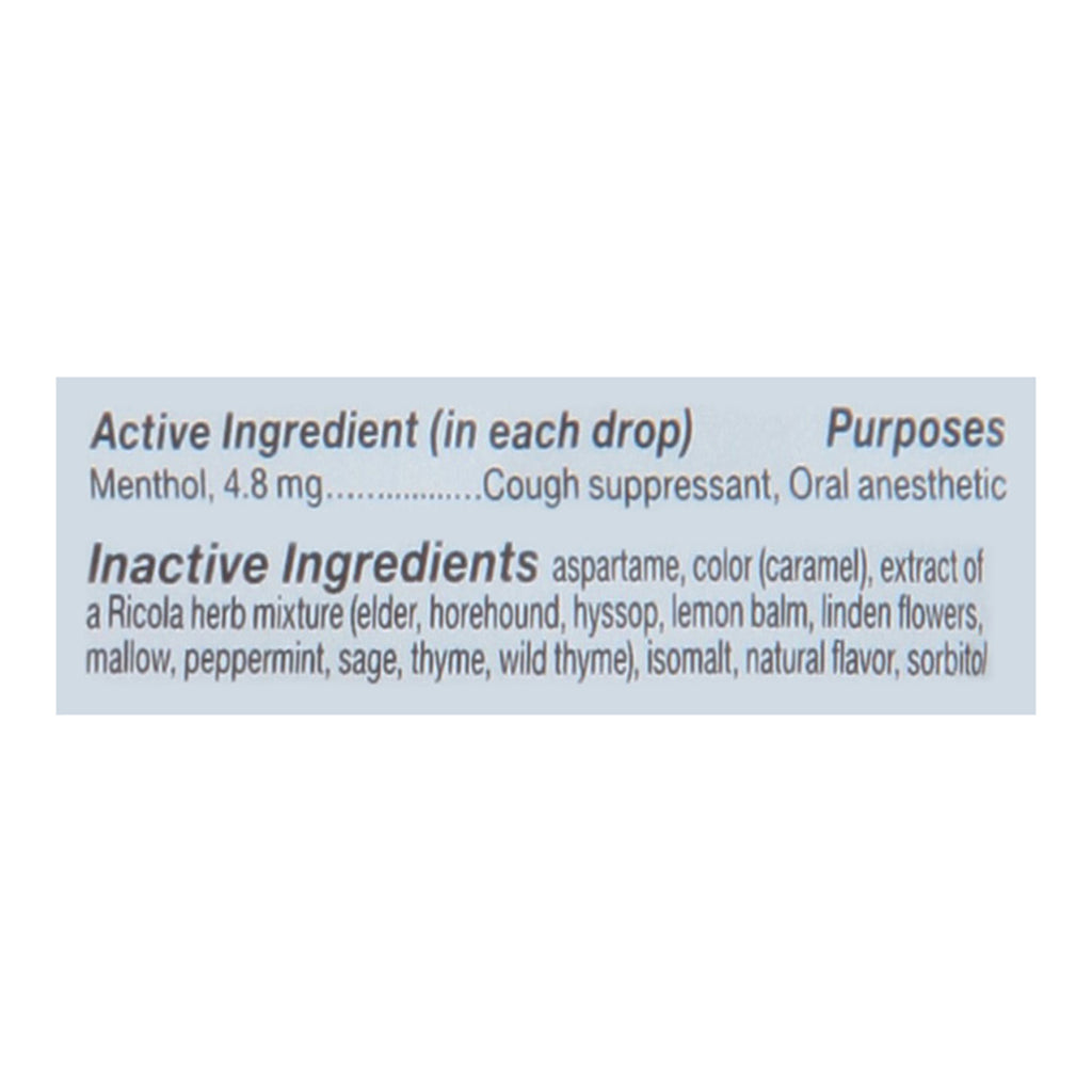 Ricola - Cough Drop Sugar Free Swiss Herb - Case Of 8-19 Ct