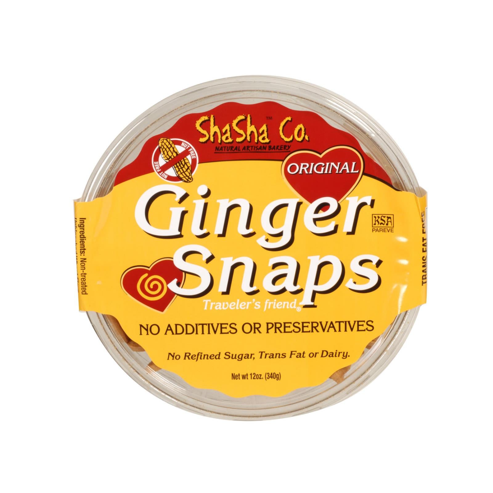 Shasha Bread Original Ginger Snap Cookies - Case Of 16 - 12 Oz