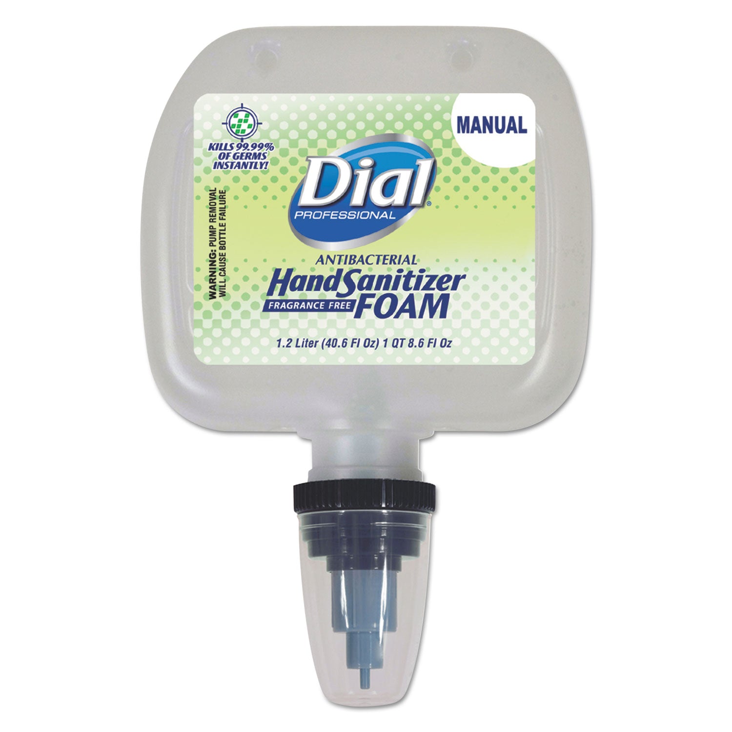 Dial Professional Antibacterial Foam Hand Sanitizer, 1.2 L Refill, Fragrance-Free, 3/Carton (DIA05085)