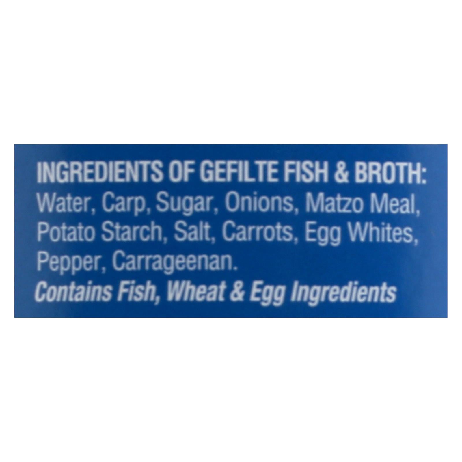 Yehuda Matzo Gelfilte Fish - Sweet - Case Of 12 - 24 Oz.