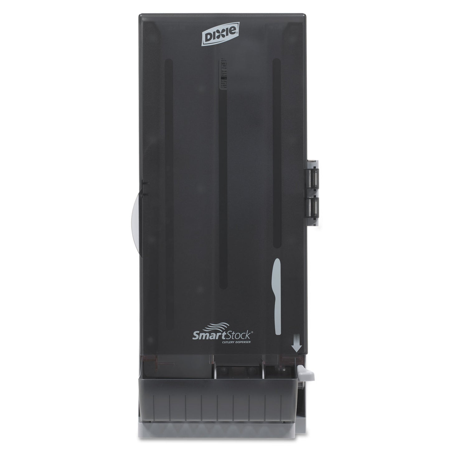 Dixie SmartStock Utensil Dispenser, Holds 120 Knives, 10 x 8.75 x 24.75, Translucent Black (DXESSKD120)