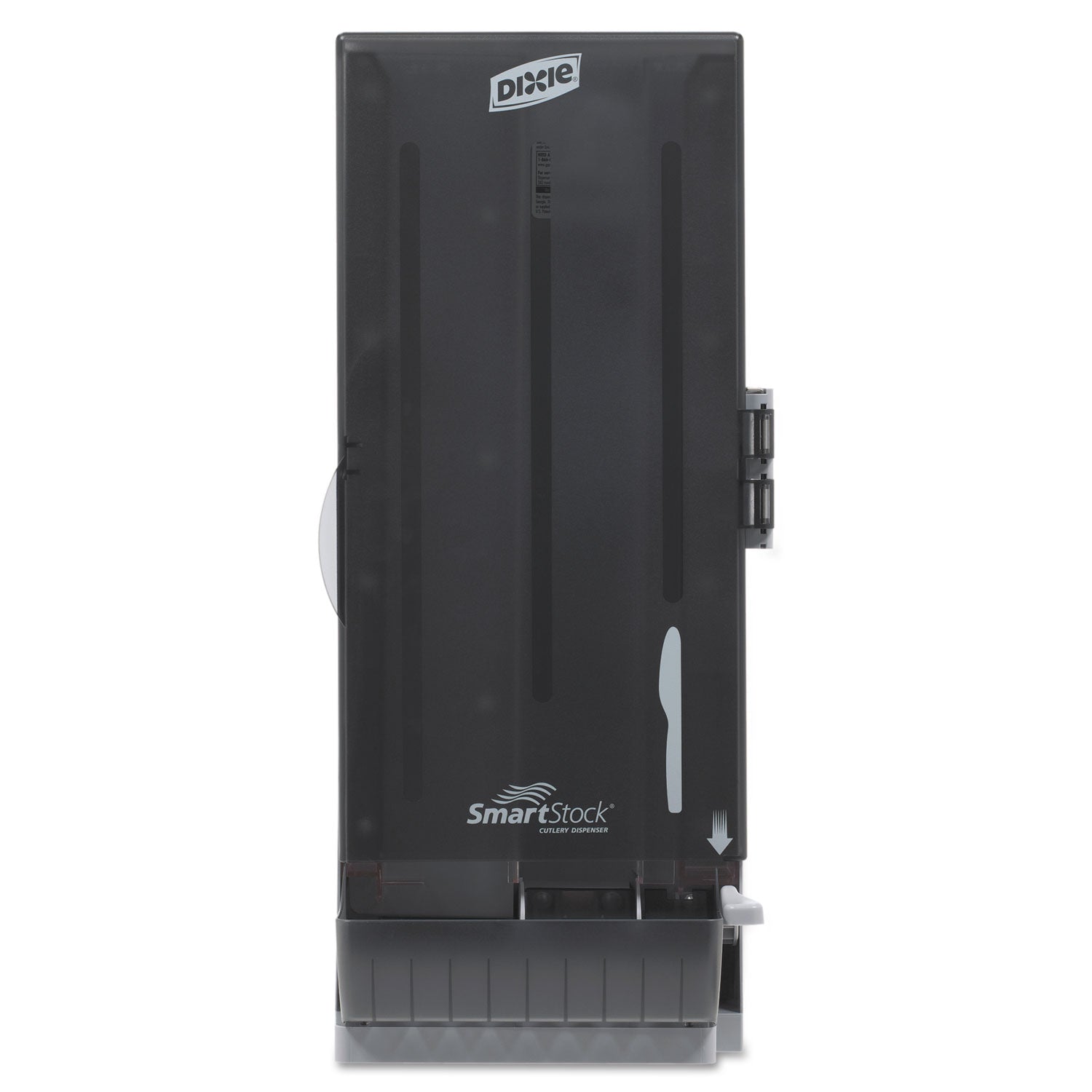 Dixie SmartStock Utensil Dispenser, Holds 120 Knives, 10 x 8.75 x 24.75, Translucent Black (DXESSKD120)