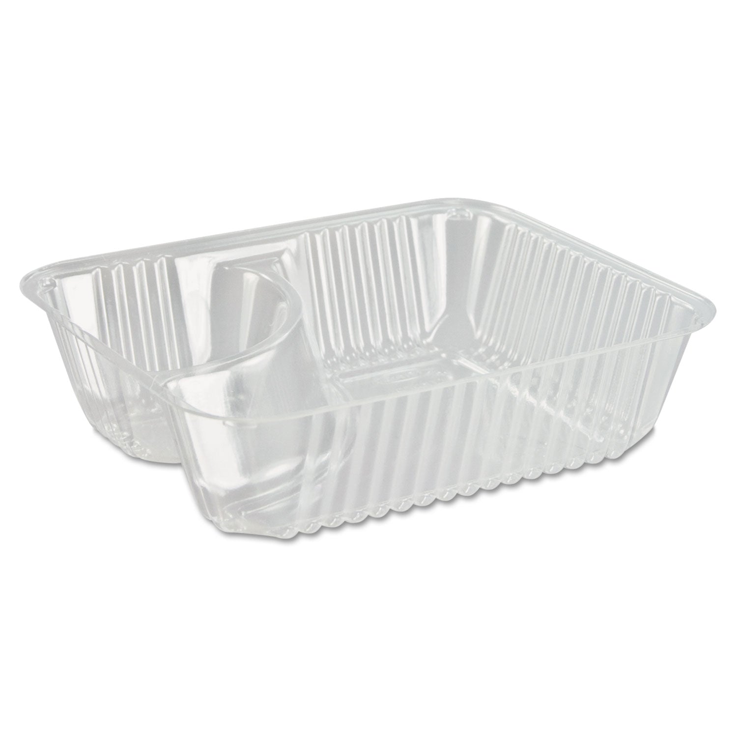 Dart ClearPac Small Nacho Tray, 2-Compartments, 5 x 6 x 1.5, Clear, Plastic, 125/Bag, 2 Bags/Carton (DCCC56NT2)